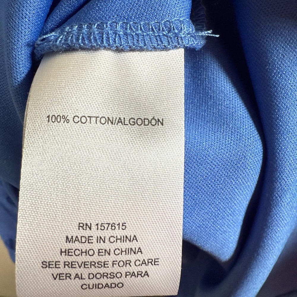 Cynthia Rowley 3/4 Sleeve V-Neck Ruffle Bottom Blue Cotton Dress Size Small - Picture 7 of 8
